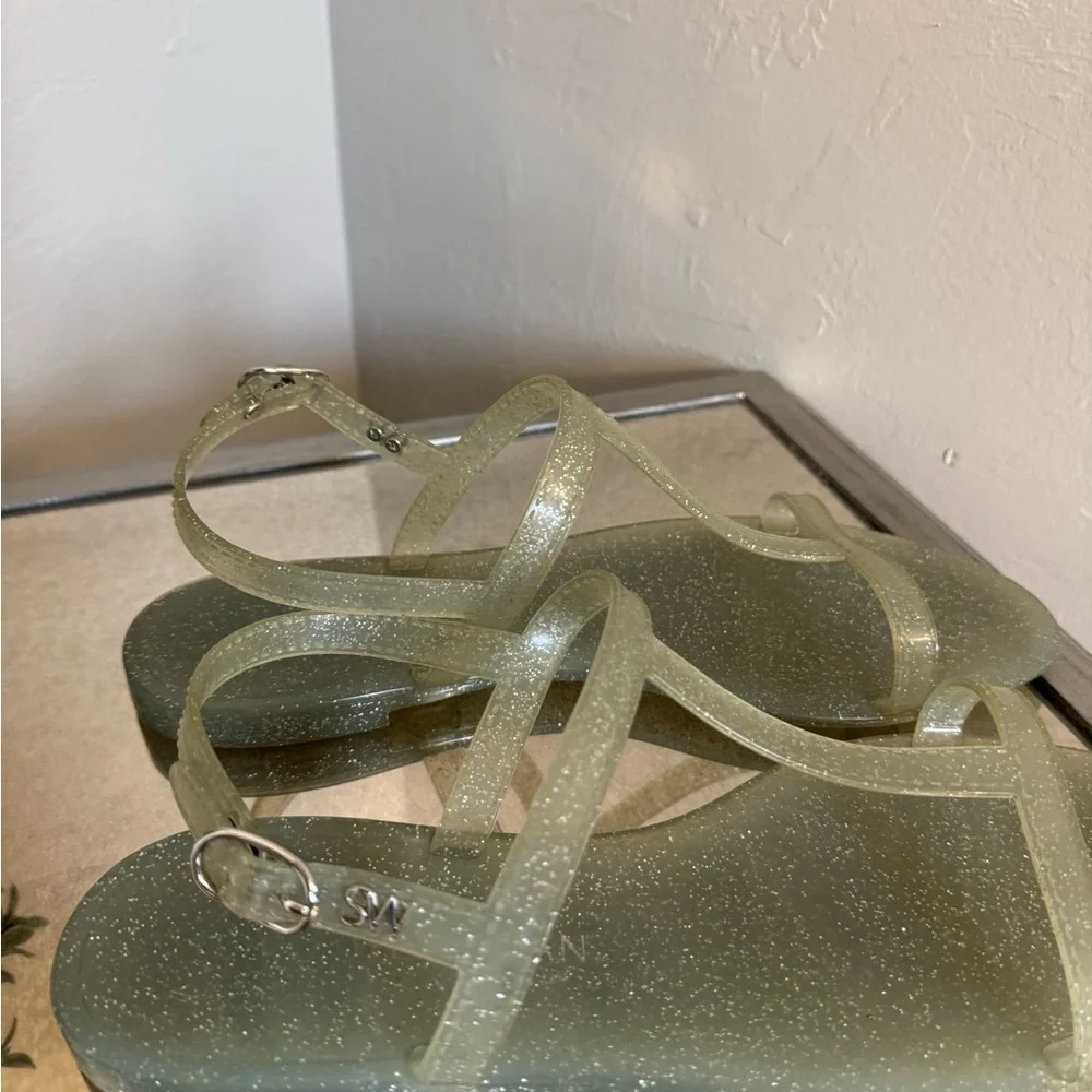 Stuart Weitzman  Mellie Jelly Glitter sandals size 10